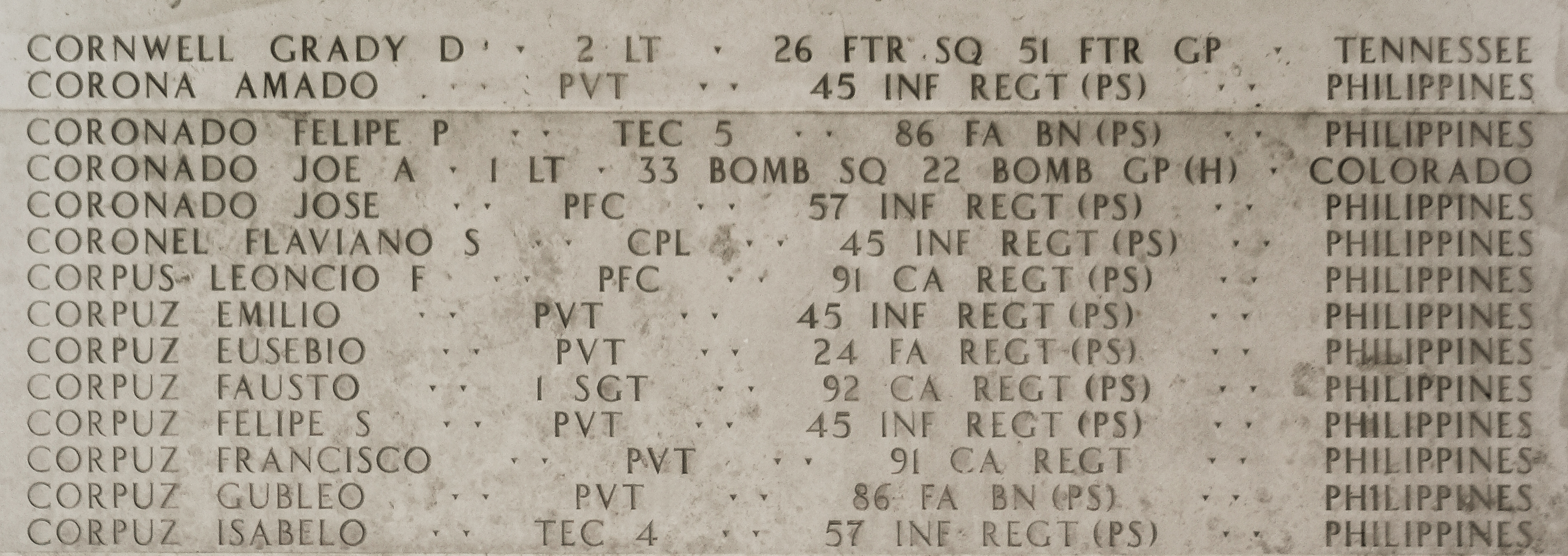 Joe A. Coronado, First Lieutenant